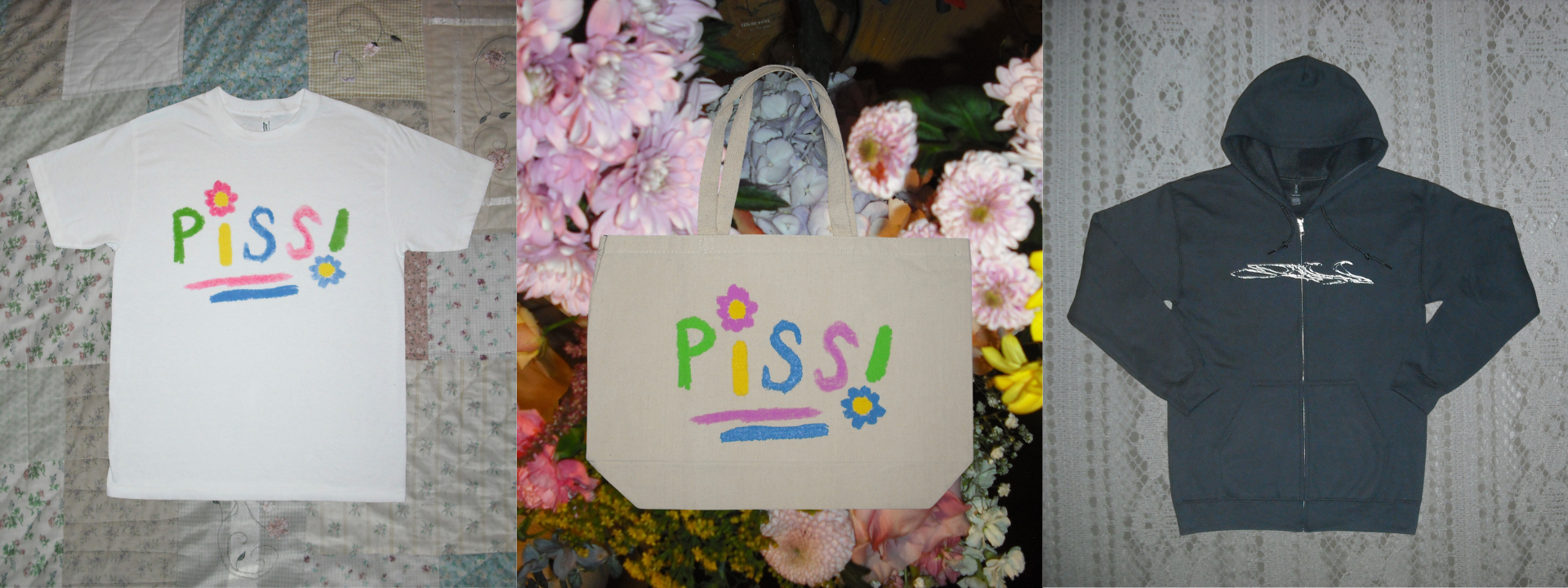 piss t shirt tote bag and hoodie